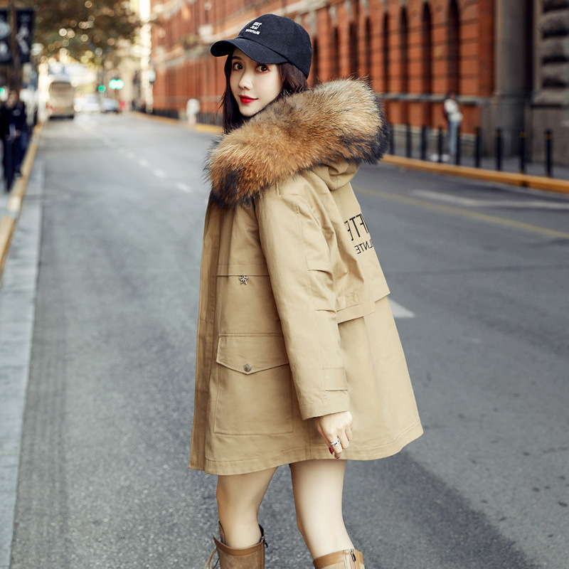 

Outdoor winter paragraph long coat, down jacket the woman heavy hair white duck down 90% han edition of warm wet clothes, Khaki