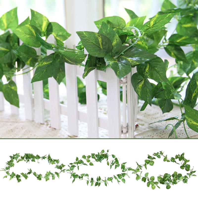 

Fashion Artificial Ivy 2.5m Party Garlands Home Artificial Leaves Vine Plastic Fabric DIY Garden Decor Room Hanging, Round sea bream