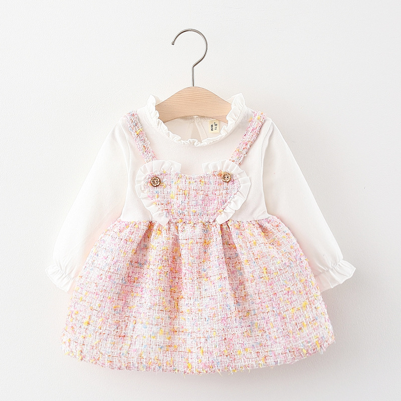 

2020 Autumn Baby Girls Dress Plaid Children's Clothing Wholesale, Black