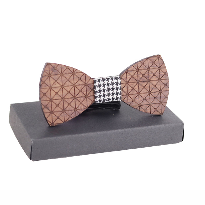 

High grade Men Wooden Bow Tie Retro Environmental Protection Wood Bow Tie Delicate Wood Men Costume Decor