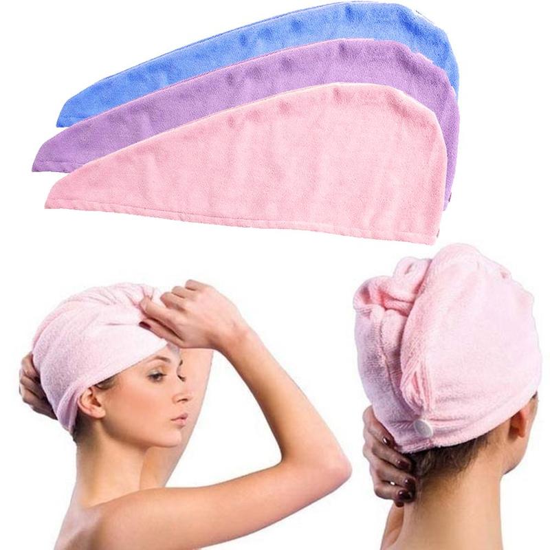 

Microfiber Towel Quick Dry Hair Magic Drying Turban Wrap Hat Cap Spa Bathing