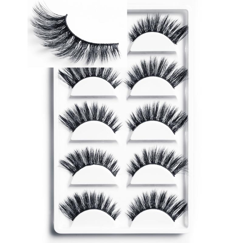 

5 pairs false eyelashes natural mink eyelashes handmade 3d mink lashes false eye lashes extensions makeup maquiagem faux cils