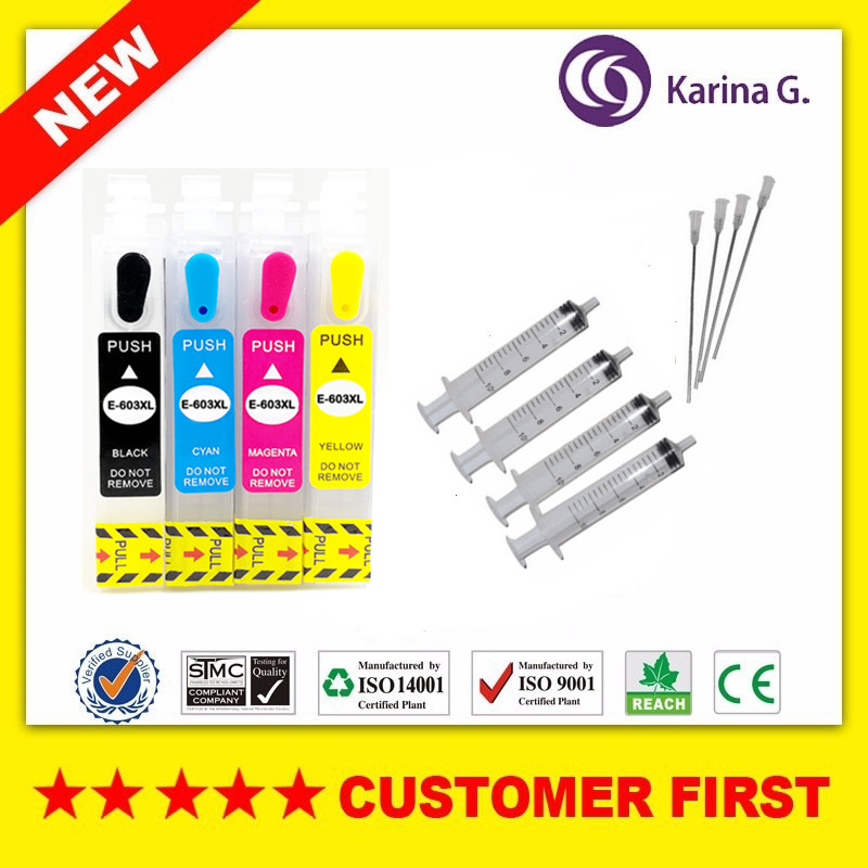 

Refillable ink cartridge for T603 T603XL Suit For XP-2100 XP-3100 XP-4100 XP-4105 Printer with Chip