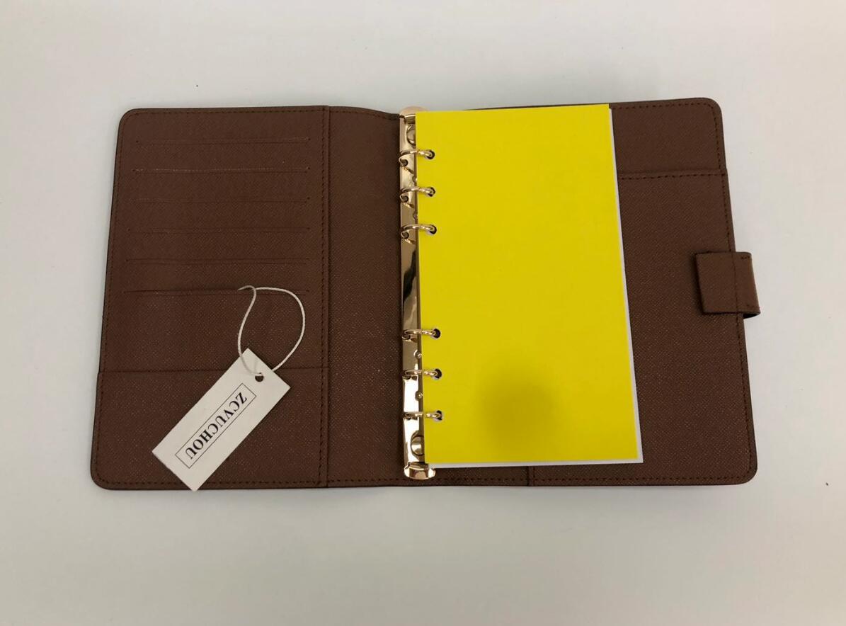 

19CM*12.5CM Agenda Note BOOK Cover Leather Diary Leather with dustbag and Invoice card Note books Hot Sale Style Gold ring, Old flower