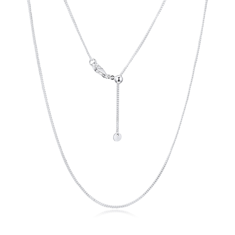 

Chains Curb Chain Necklace For Beads & Charms 925 Sterling Silver Jewelry Fashion Female Pendant DIY