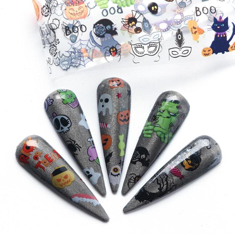 

30Pcs 3D for Manicure Nail Art Watermark Manicure Decor Halloween Christmas Pumpkin Ghost Nail Art Stickers Decals Decorations, Halloween 2002