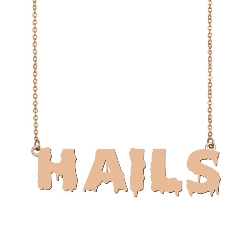 

hails Name Necklace , Cool Bloody Art Name Necklace for Halloween and Santa's Day Jewelry Gift for Kids Boys Girls