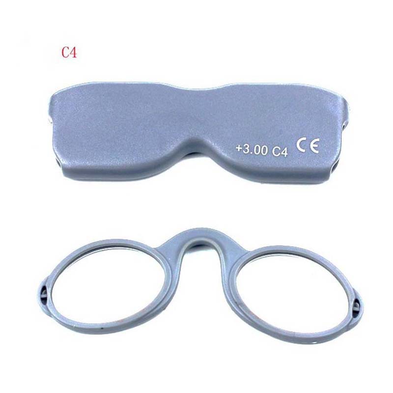 

New legless nose reading glasses men and women ultra light silicone portable rimless mini wallet glasses