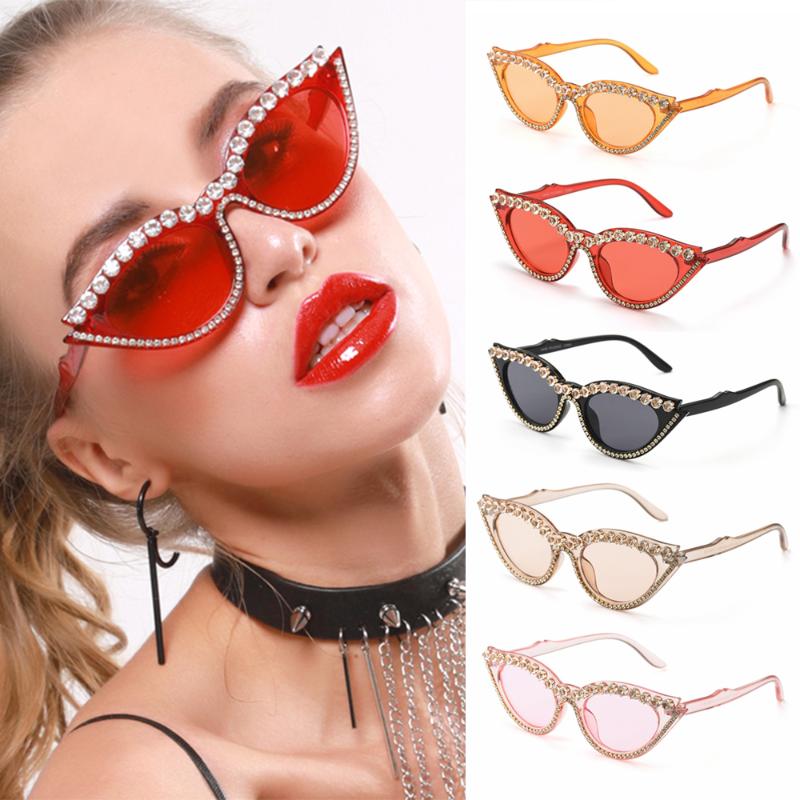 

New Vintage Rhinestone Sunglasses for Women Fashion Narrow Frame Sun Glasses UV400 Shades Trendy Streetwear Eyewear Goggles