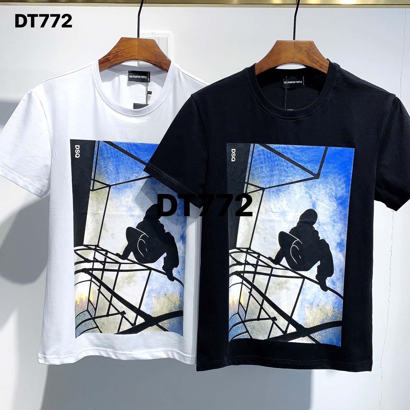 

DSQ PHANTOM TURTLE 2020SS New Mens Designer T shirt Italy fashion Tshirts Summer Men DSQ T-shirt Male Top Quality 100% Cotton Top 5854, White