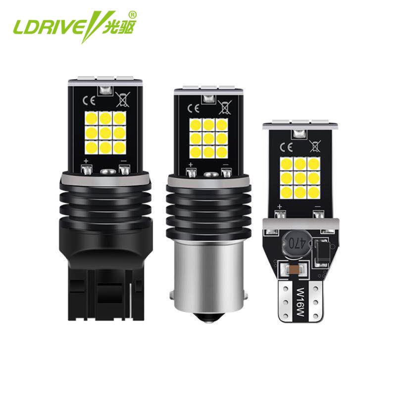 

LDRIVE Car Tail Light 1156 LED Canbus BA15S/P21W BAU15S/PY21W T15/W16W T20/W21W 3030 SMD Brake Reverse Lamp Rear Parking Bulbs, As pic