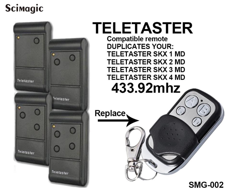 

Teletaster 433mhz gate remote control replacement,Teletaster remote garage/remote controller/garage command 433.92mhz fixed code