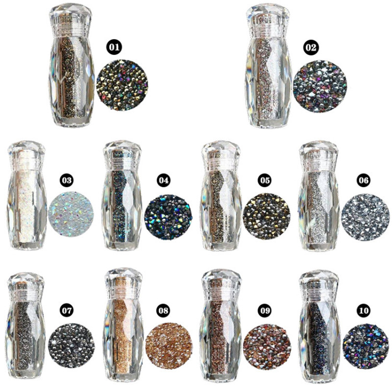 

1 Bottle 3D Nail Rhinestones Caviar Beads Charms Stones Crystals Jewelry Beads Accessories For Manicure Nail Art Decoration PA10