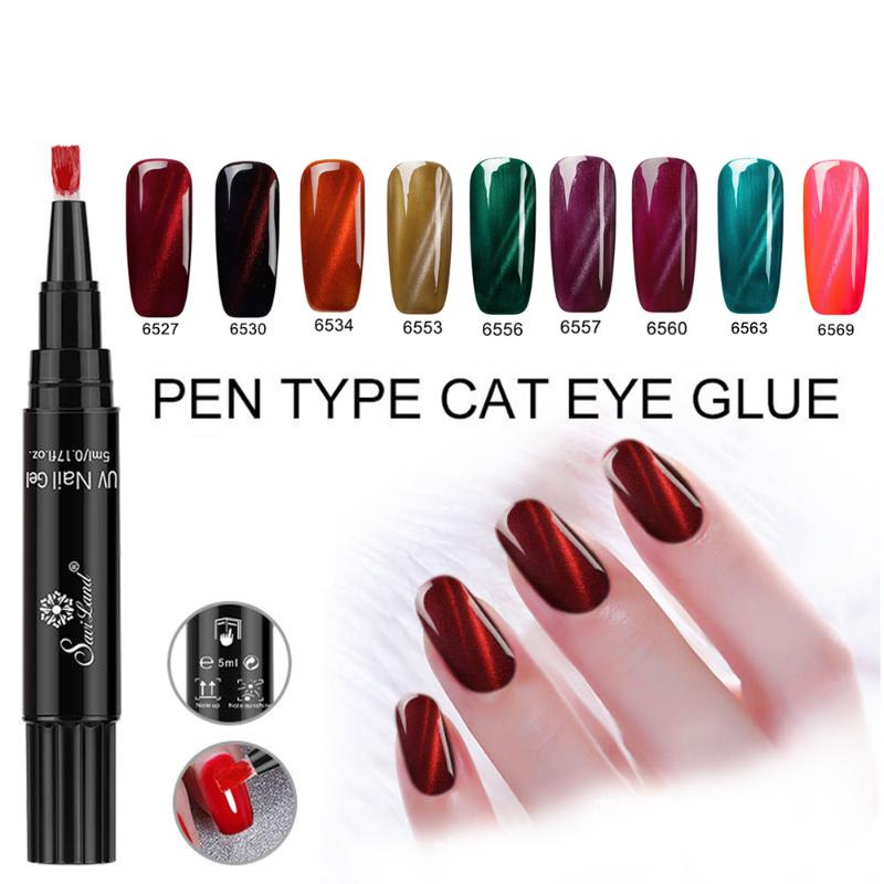 

5ml Cat Eye Nail Gel Polish Pen Nail Art Tool Painting Varnish Pencil Easy To Use UV Gel Polish Brush Pen 9 Colors, 6557