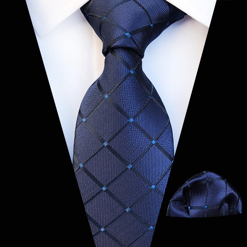 

Neck Ties Linbaiway Tie Set For Men Fashion Necktie Handkerchief Men's Classic Striped Evening Dress Wedding Custom Logo