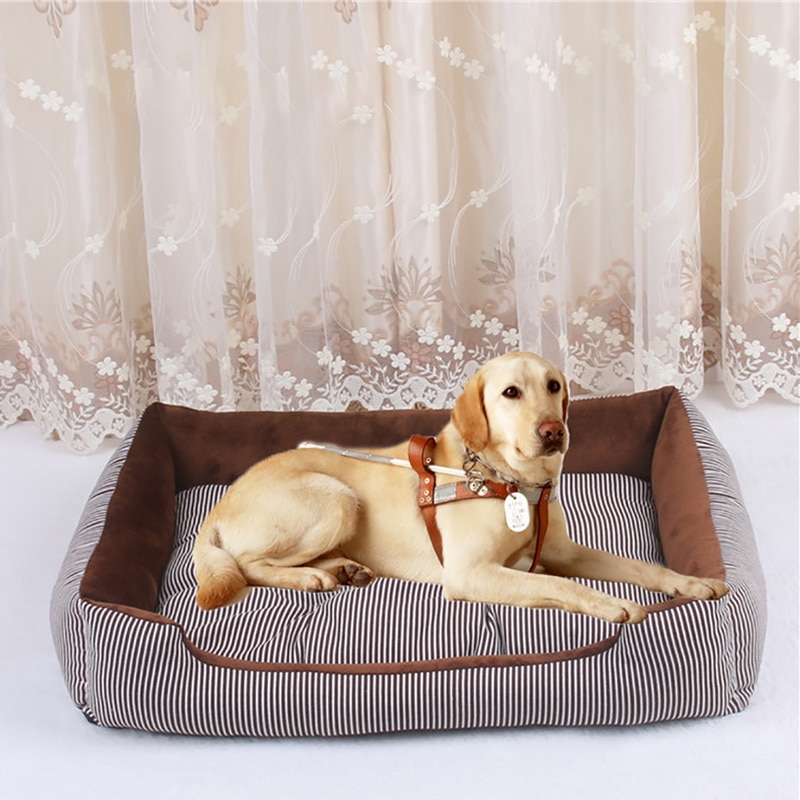

Cat Beds & Furniture 3 Size Pet Bed Dog Warm Pad Winter Mat Striped Products Small Medium Large Big Sized Kennel Waterproof Nest
