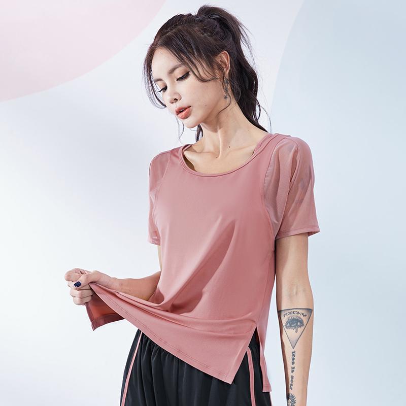 

New Workout Sports Short Sleeve Tops Women Mesh Yoga Gym Shirts Quick Dry Activewear Outdoor Fitness Training Running T-shirts, Krf20591