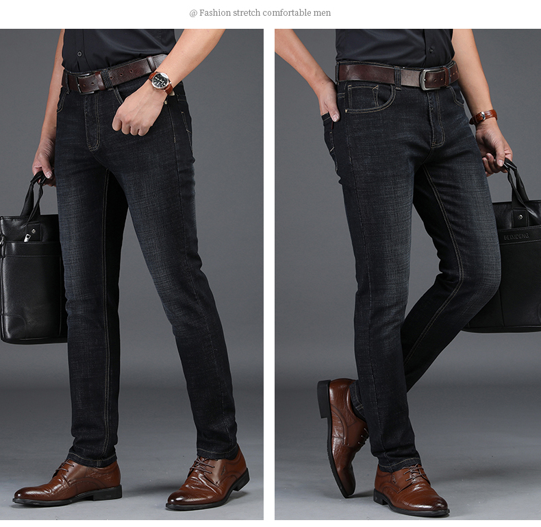 

Black The New Business And Leisure Fashionable Joker Elastic Straight Leg LinYe833