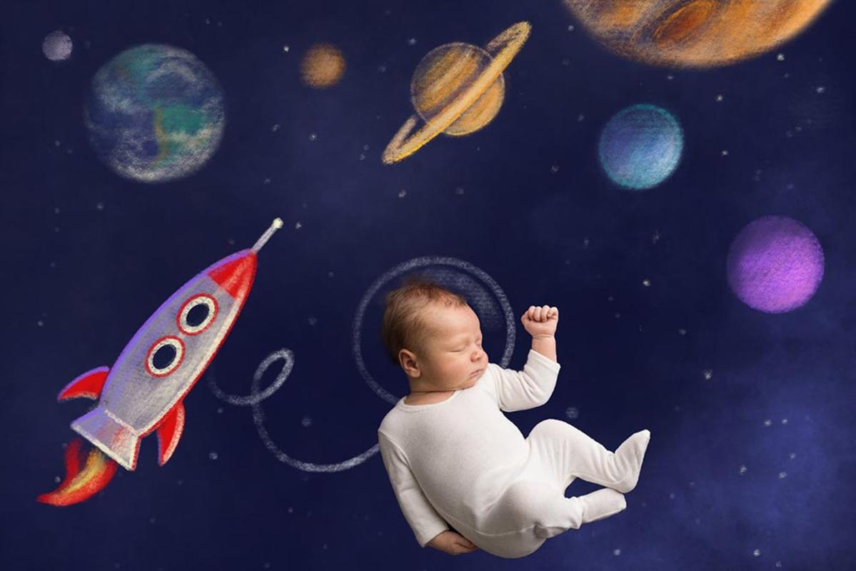 

Mehofond Photography Backdrop Baby Shower Universe Space Rocket Planet Stars Birthday Party Backdrop Decoration Studio Photo