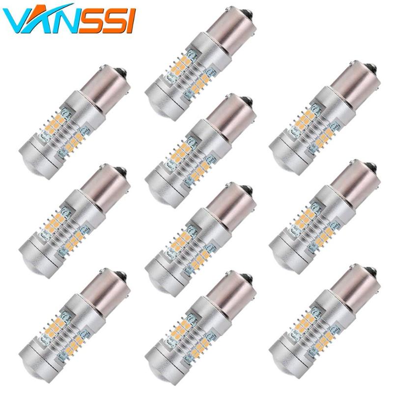 

10pcs Super Bright 1260lm Bau15s 7507 PY21W LED Bulbs 21-SMD 2835 Chipsets LED Turn Signal Blinker Replacement Bulb 12-24V, As pic