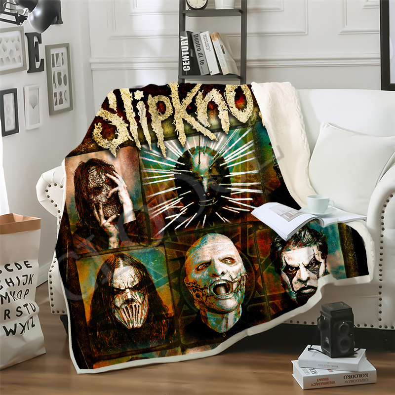CLOOCL Newest Sofa Travel Youth Bedding Metal Rock Band Slipknot 3D Print Double Layer Blankets Bedspread for Plush Blanket Sofa Quilt-image-586753648