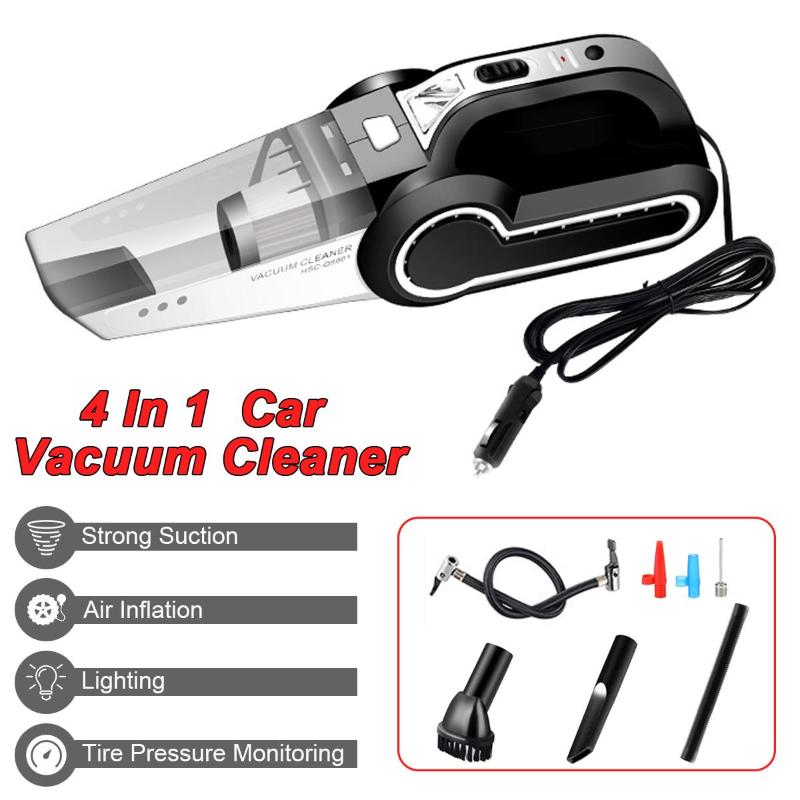 

4 in 1 Multi Function Car Vaccum Cleaner Portable Car Auto Inflatable Pump LED Light Cordless Wet Dry Dual Use Vaccum Cleaner