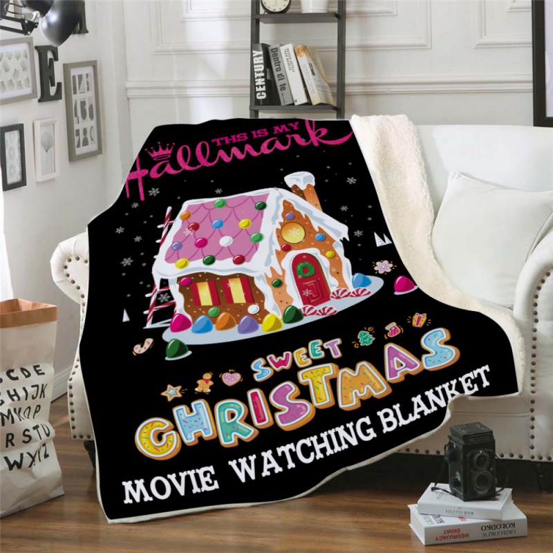 

Blankets Christmas Movie Watching Blanket Double-Sided Thickening Super Soft Cozy Warm Plush Throws For Adults And Children 150 X 200CM