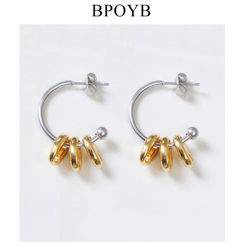 

BPOYB New Gold Silver Color Mix Small Fashion Dangle Earrings For Women Simple Minimalist Style Comfortable Jewelry Removable