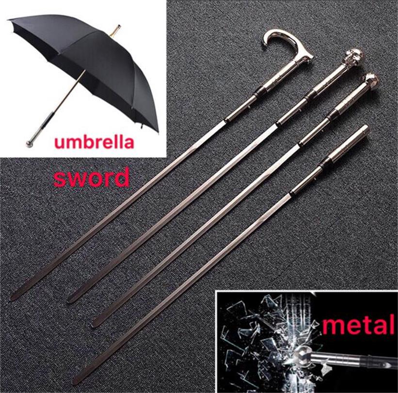 

Creative detachable black long handle umbrella men's automatic windproof umbrella sword sunny umbrella outdoor self-defense tool