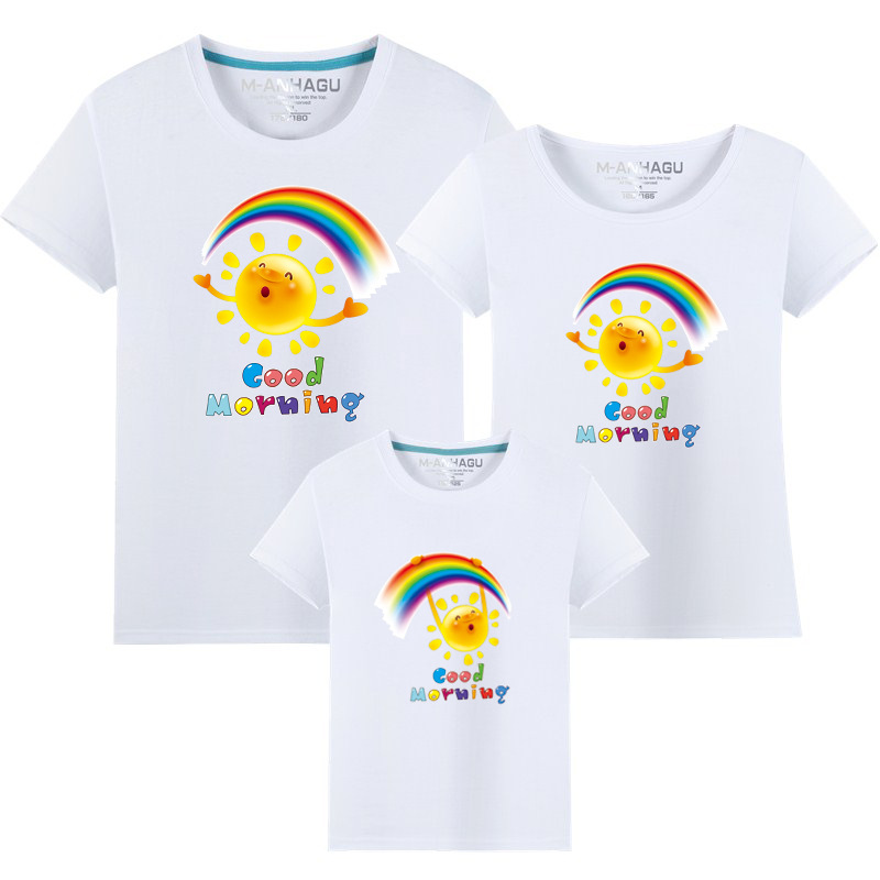 

Summer Family Matching Outfits T shirt Mom Dad Son Daughter Rainbow T Shirts Family Mother Father Kids Matching outfits Tees, As picture2