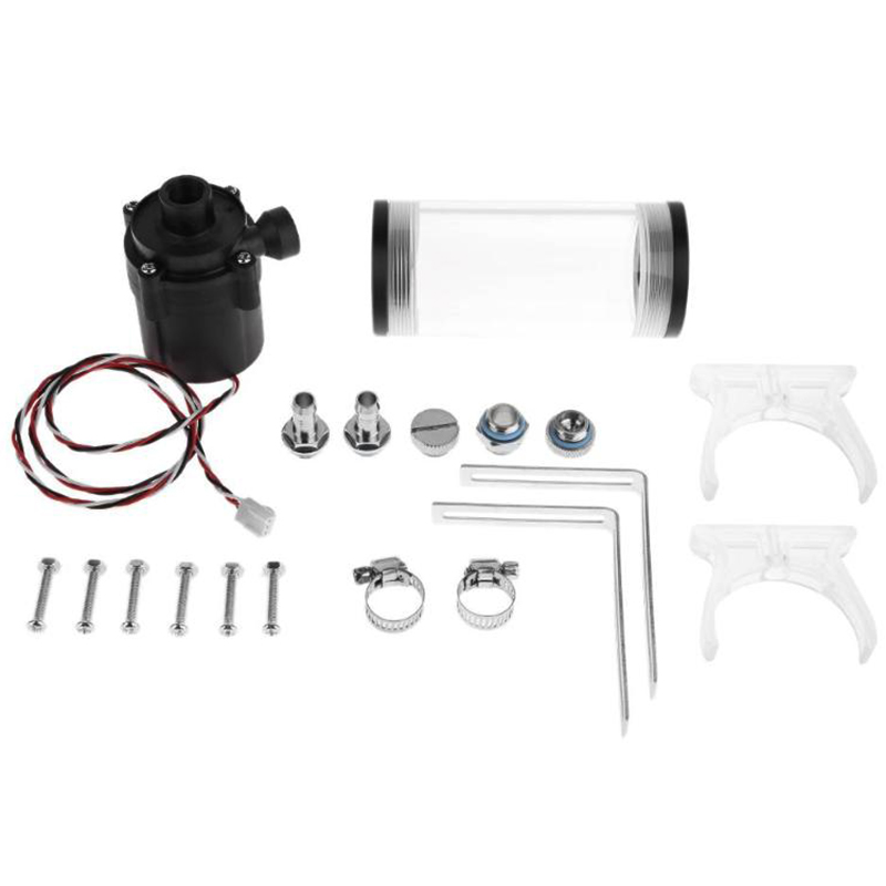 

110Mm Cylinder Water Tank G1/4 Thread 19W Sc600 Pump Computer Water Cooling Radiator Cooling Cooler For Computer Cpu