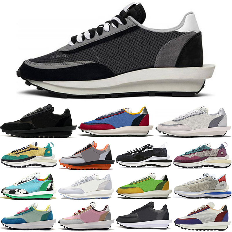 

LDV Waffle LD Mens Running Shoes Women Chunky Dunky Grey Pine Green Gusto Varsity Blue Men Trainers Fashion Sports Sneakers, 36-45 grey red