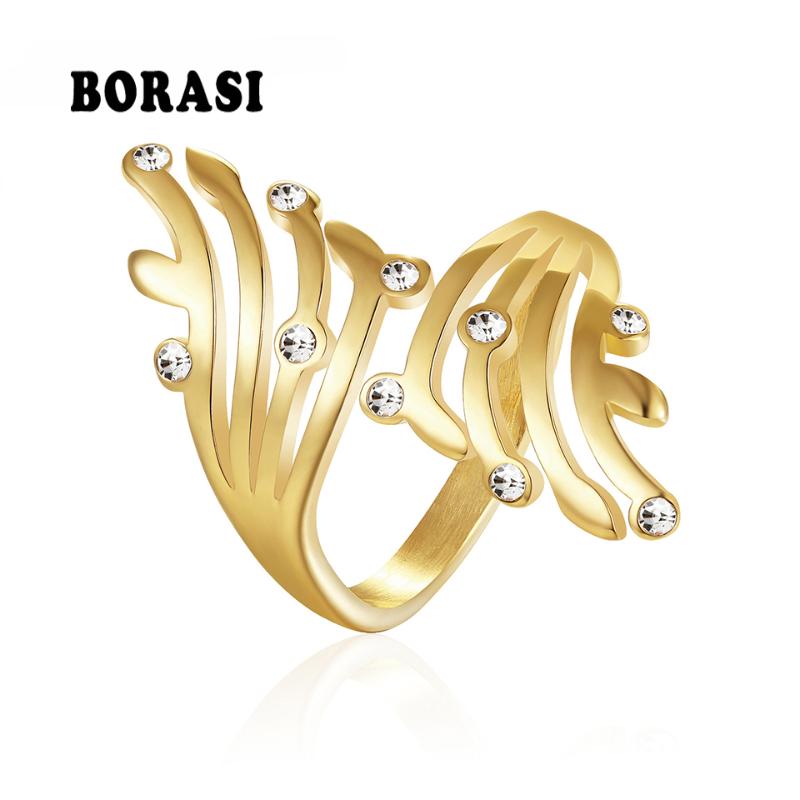 

BORASI New Arrival For Girl Wedding Crown Rings Classic Gold Sliver Color Fashion Crown Rings For Women Jewelry Wedding