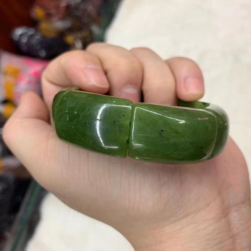 

natural nephrite /canadian jades stone beads bracelet natural gem stone bangle DIY jewelry for woman for gift wholesale !