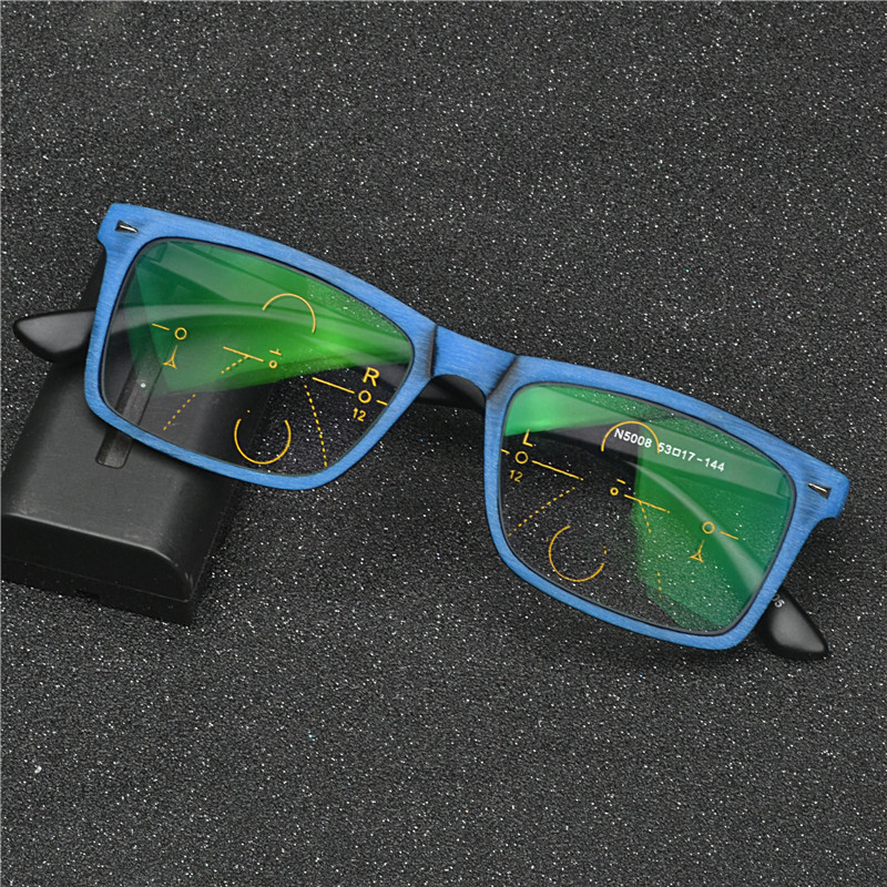 

MINCL Transition Progressive Multi Focus Reading Glasses men women Woodgrain Square Multifocal Diopter Progressive glasses NX