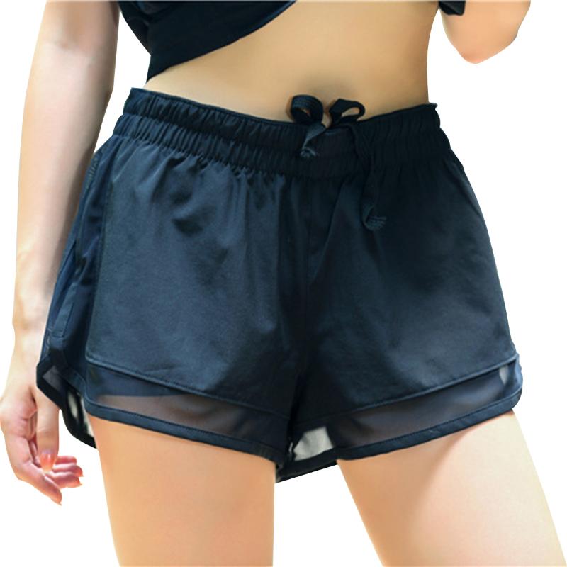 

Quick-Drying Breathable Shorts Double Layer Women Sports Shorts Gym Workout Yoga Running Short Pants Pilates Workout, Black