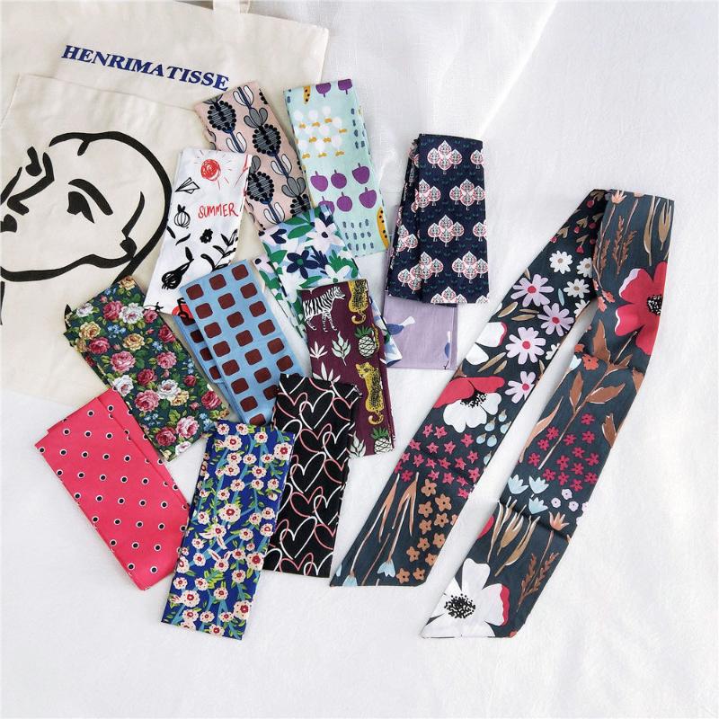 

2020 New Summer Designer Long Skinny Hair Ribbon Bands Scarf for Edges Handbag Accessories Scarfs for Women Foulard Cheveux