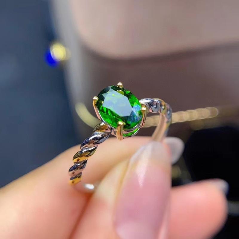 

New Arrival Real and Natural Natural and Real Diopside Ring 925 sterling silver Fine jewelry Fashion Diopside Ring