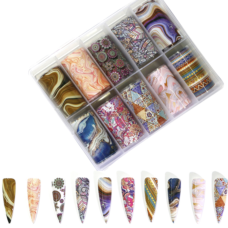 

2020 New Pattern 3D Foil Nail Art Transfer Foils Decals Sliders Manicure Wrap Sticker Luxury Foils Nails Decoration GP3454-24535, 42