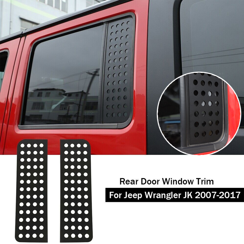 

Car Rear Door Window Glass Strip Panel Trim For Jeep Wrangler JK 2007-2017 Car Exterior Accessories