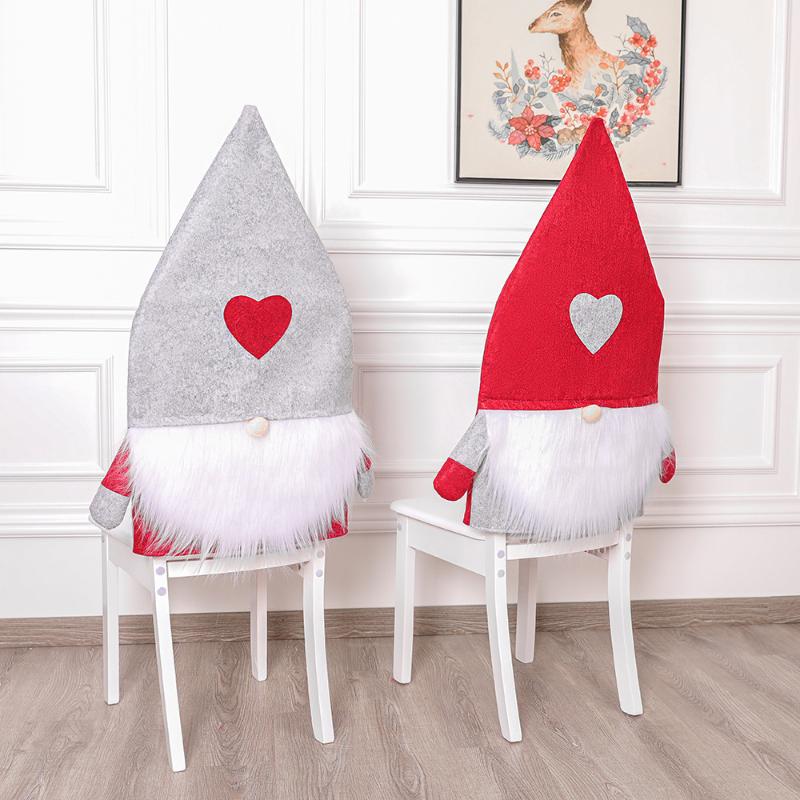 

New Chair Cover Christmas New Year Red Print Santa Claus Table Spandex Holiday Party Decor dining Chair Covers Xmas Decorations
