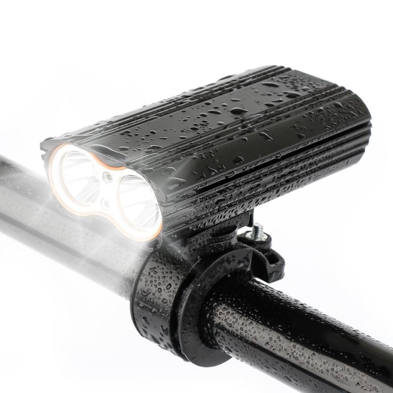 

Bicycle Dual LED Head Light 2000 Lumen Built-in Battery Bike Light Aluminum Alloy LED Headlight USB Rechargeable Riding Lights