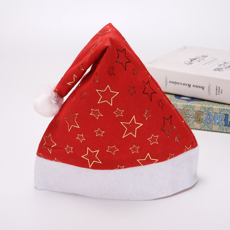 

Cashmere Christmas Hat Adult non woven snowflake star design Christmas hat
