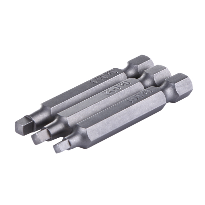 

3Pcs 50Mm 1/4 Inch Hex Square Bits Square Head Screwdriver Bits S2 Alloy Steel Magnetic Screwdriver Set Hand Tools