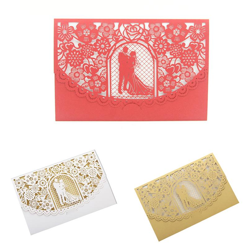 

10PCS/Set Hollow Bride and Groom Wedding Invitation Card European Style Innovative Personalized Wedding Invitation Card