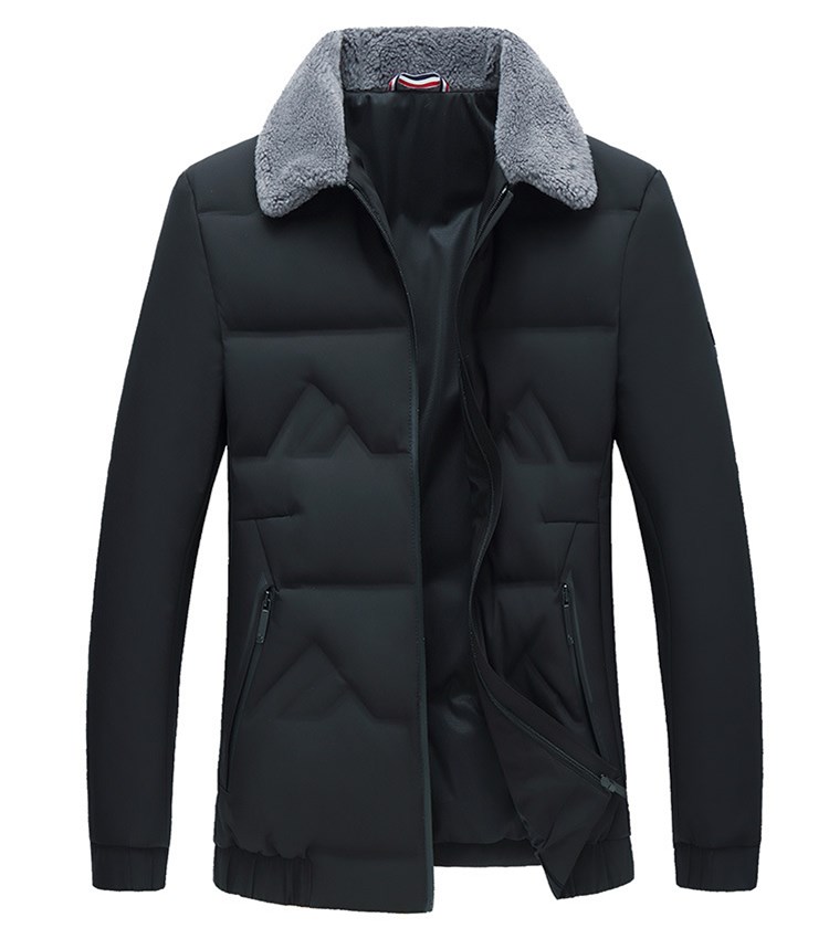 

Hot selling 2020 winter mens down jacket Europe America new business solid color warm thick down jacket high-quality fur collar slim coats, Gray