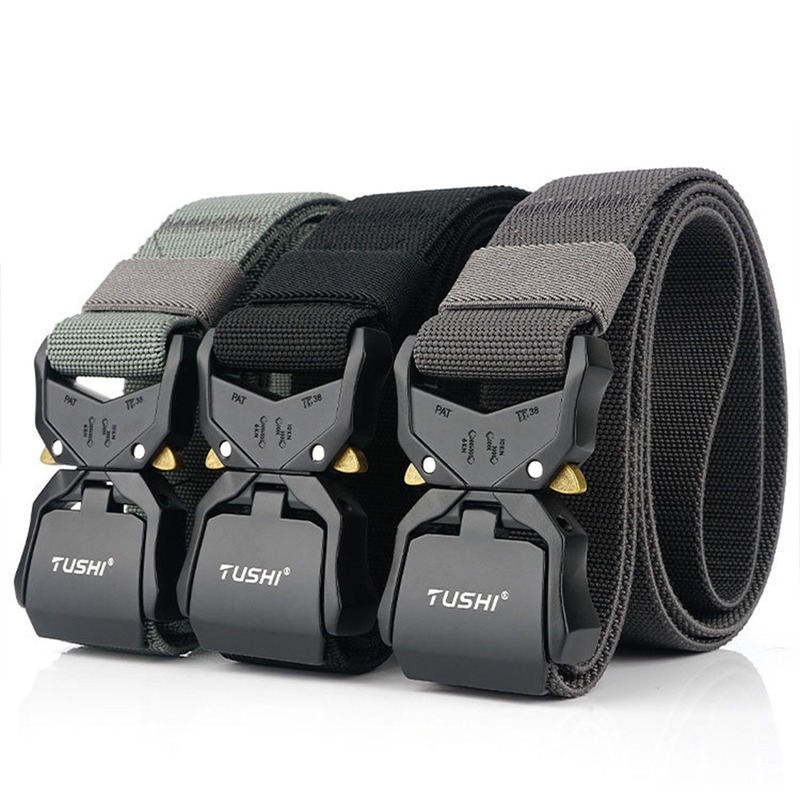

2020 New Elastic Belt Official Genuine Hard Metal Quick Release Buckle Men's Tactical Belt Men's Accessories Dropshipping, Type-2