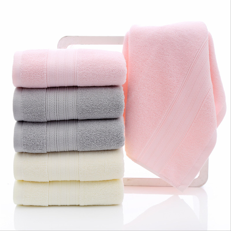 

Hot Sale 34*74cm 100% Solid Cotton Face Towel Simple and Elegant Hand Towel for Home Sport Gym and Spa For Adults Travel Wipe, Light yellow