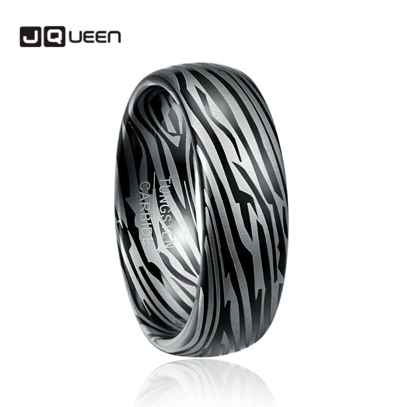 

Quality size 7-12 Width 8mm Dome Damascus Tungsten carbide Ring gift for women men jewelry T095R