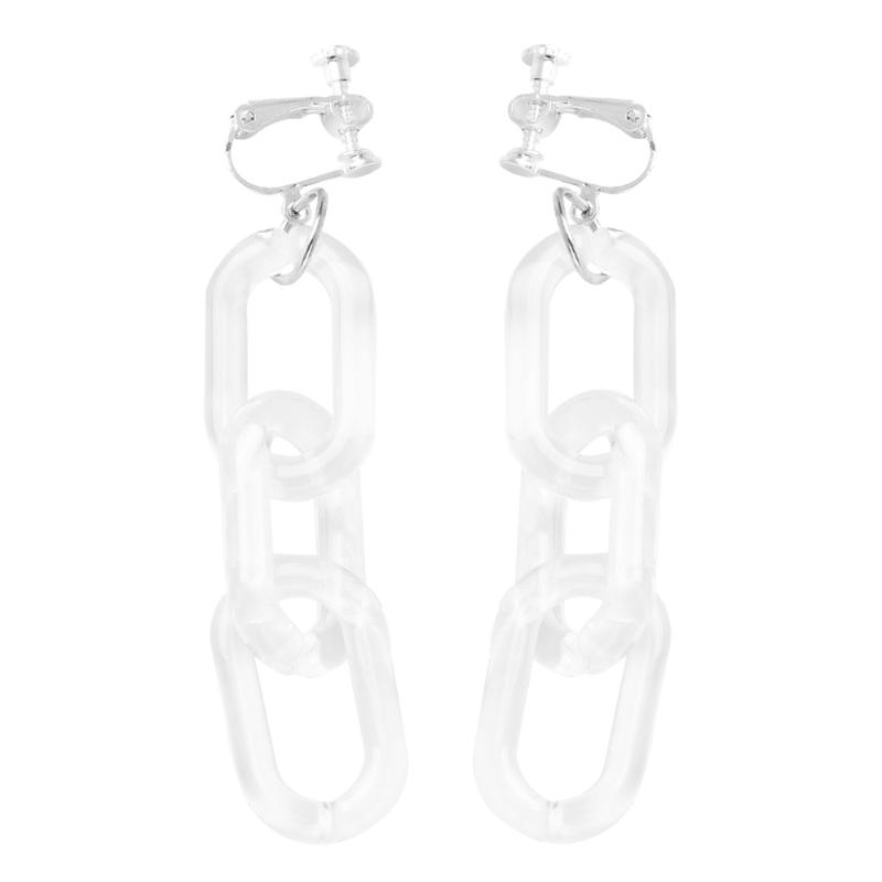 

1 Pair Round Ring Chain Ear Clip Transparent Chain Ear Clip for Home Party